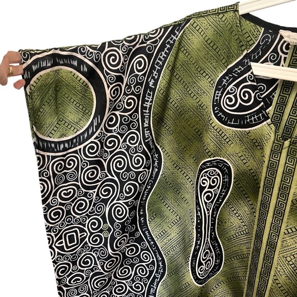 Gypsie Blu Kimono Maxi Dress Caftan Cover Up One Size Fits Most - Picture 6 of 10